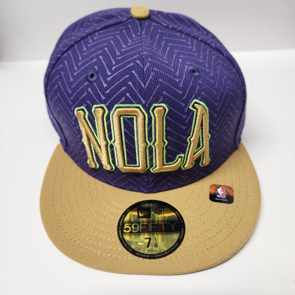 New Era 59FIFTY New Orleans Pelicans NOLA Fitted NBA Hat Men's Size 7‎ 1/8